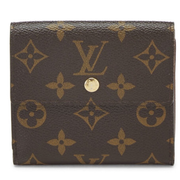 Louis Vuitton Monogram LV Logo Trifold Leather Wallet for Women - Brown - Picture 1 of 10